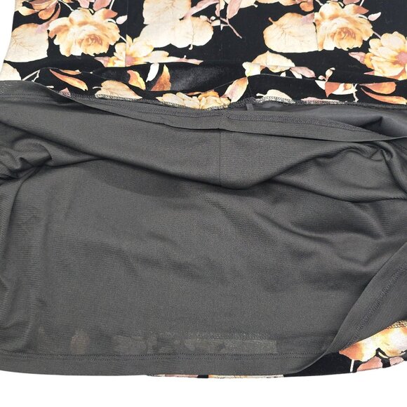 Rachel Roy Floral Sleeveless Velvet Dress Keyhole Back Design Black & Beige NWT - Picture 10 of 16